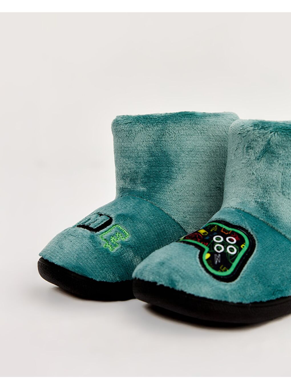 Yeşil Çocuk Nakış Detaylı Panduf - GAME-1