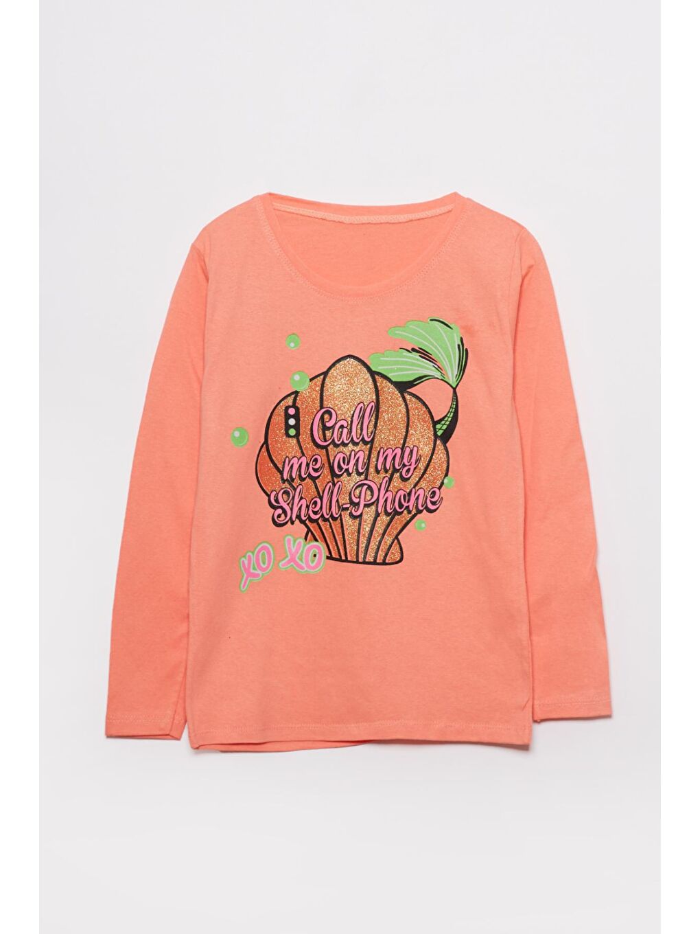 JackandRoy Bebek Pembe Deniz Kabuğu Baskılı Kız Çocuk Sweatshirt