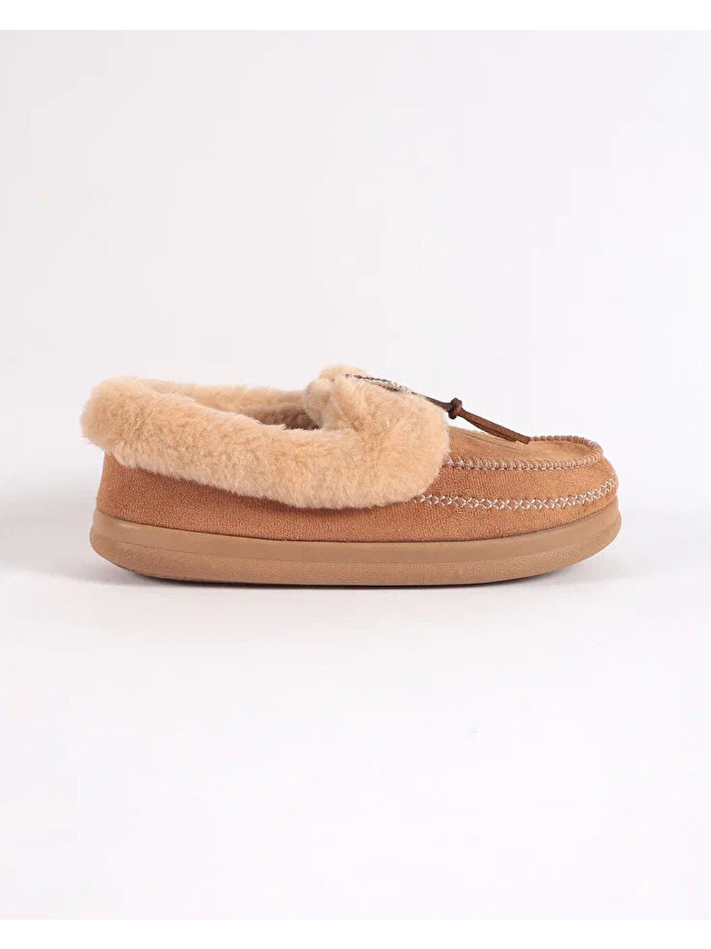 Kahverengi Kadın Biye Detaylı Ev İçi Ayakkabı - WINTERA-3