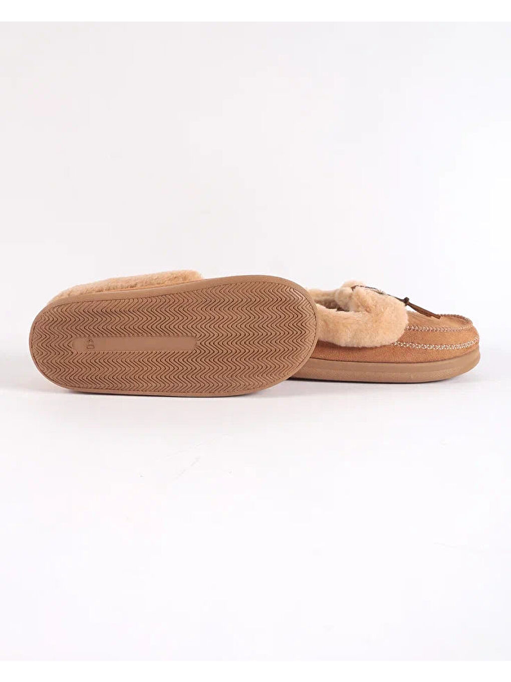 Kahverengi Kadın Biye Detaylı Ev İçi Ayakkabı - WINTERA-4
