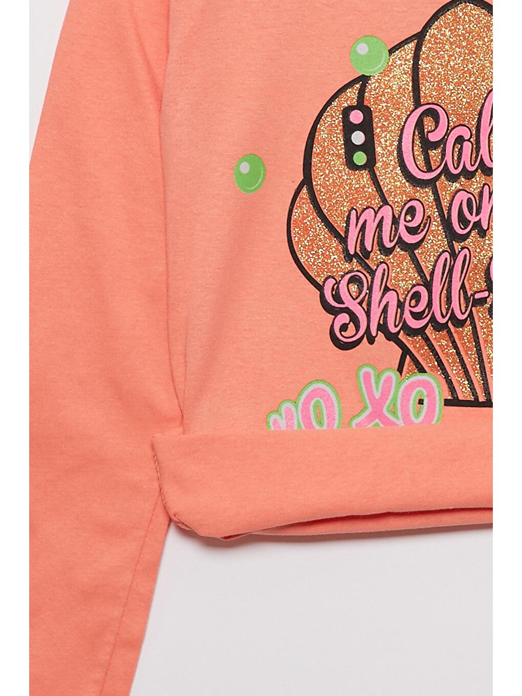 JackandRoy Bebek Pembe Deniz Kabuğu Baskılı Kız Çocuk Sweatshirt - 2