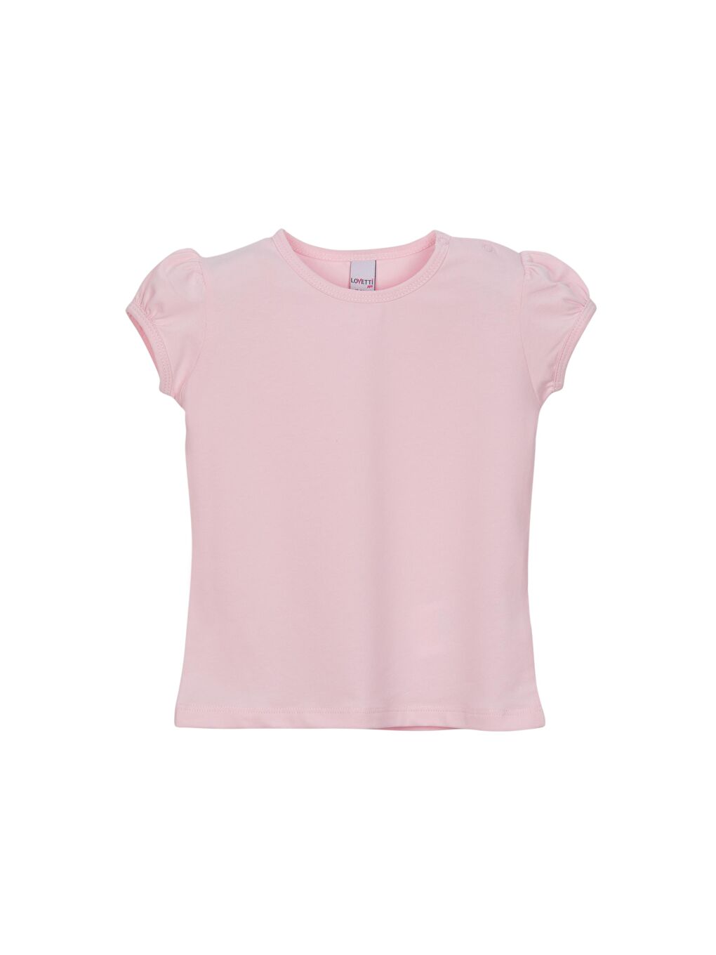 Pembe Uçuk pembe Kız Bebek Kısa Kollu Basıc Tişört