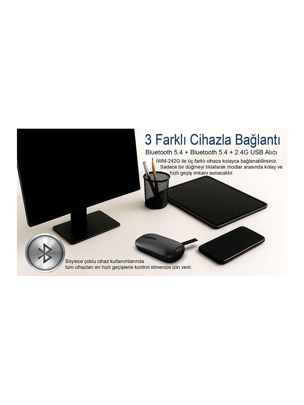 IWM-242S Bluetooth+Wireless Double Mod Rechargeable Handhold Silent Mouse-3