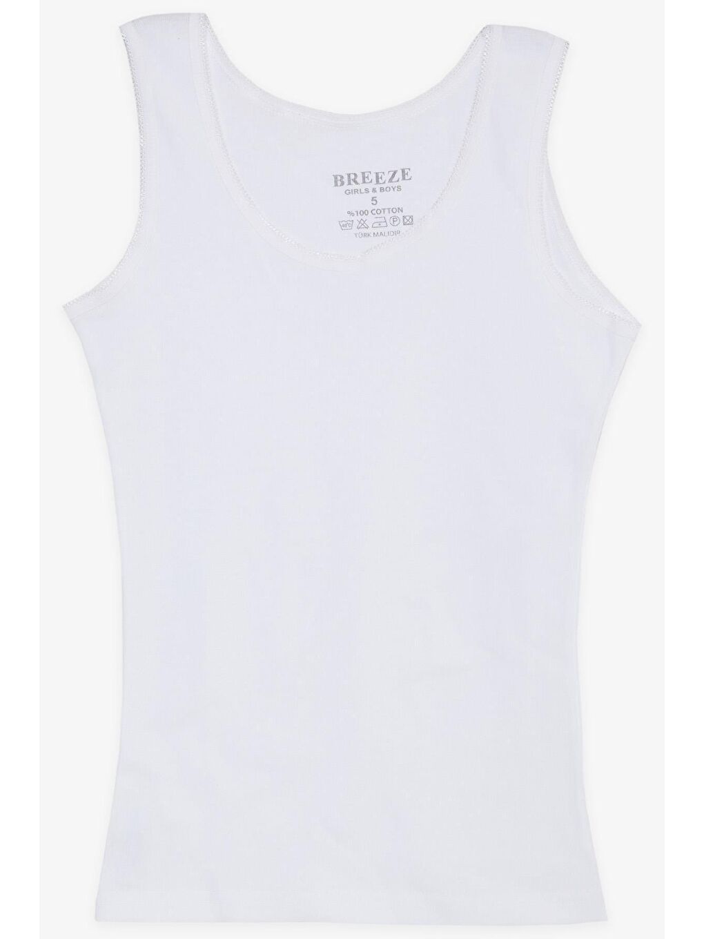 Kız Çocuk Kalın Askılı Atlet Beyaz (5-13 Yaş)