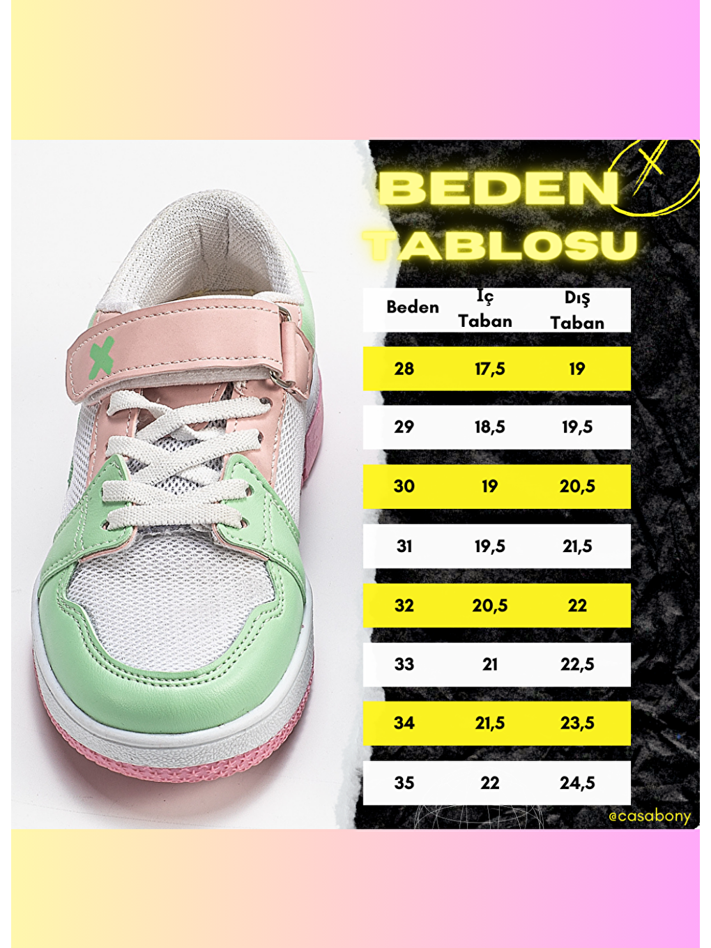 Casabony Koyu Mint Yeşili Casa Mint Pembe Kız Çocuk Sneakers - 3