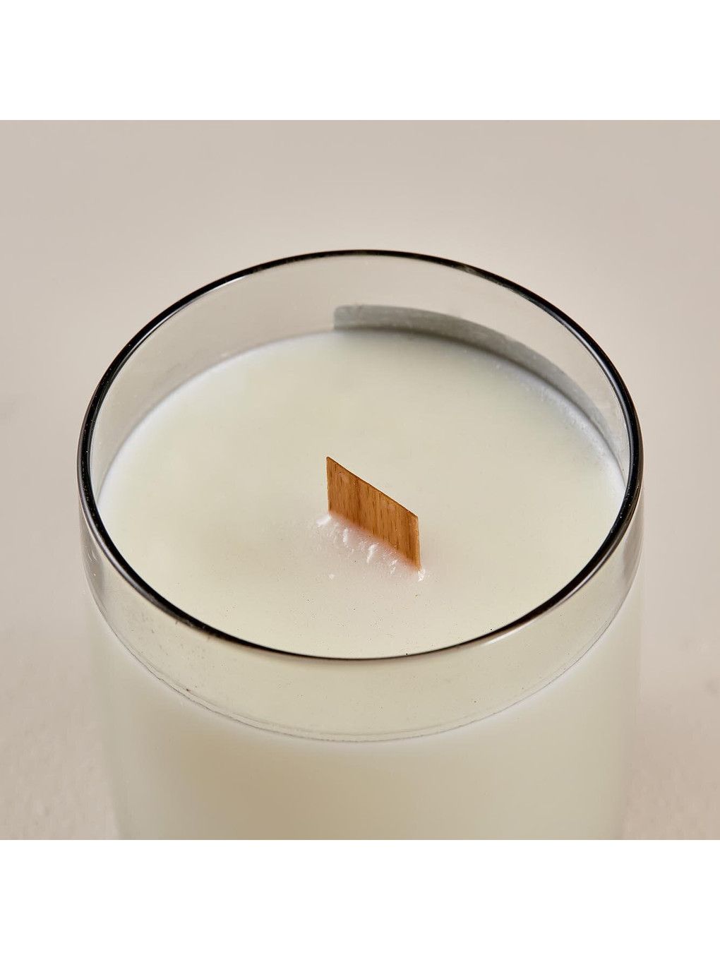 Beyaz Osmanthus Ahşap Fitilli Soy Wax Mum-4