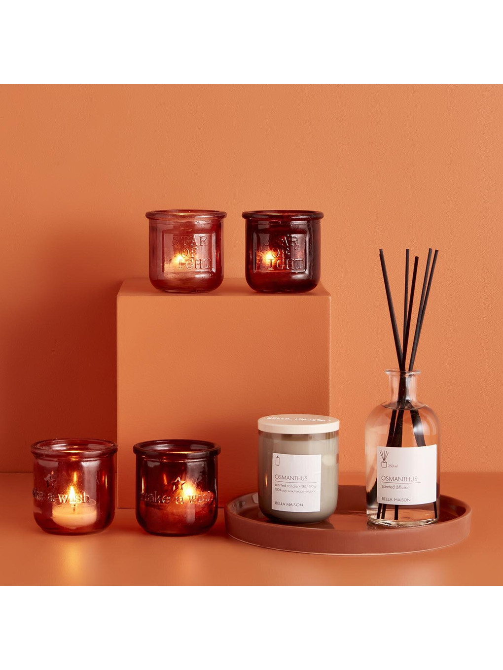 Beyaz Osmanthus Ahşap Fitilli Soy Wax Mum-5