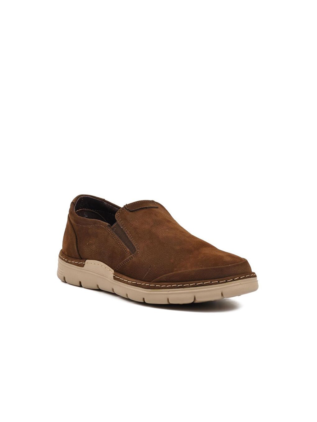 Kahverengi Kahve Nubuk Hakiki Deri Erkek Loafer Ayakkabı 221973-2