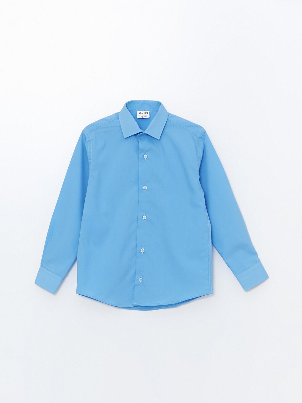 Mavi Uzun Kollu Erkek Çocuk Okul Gömleği