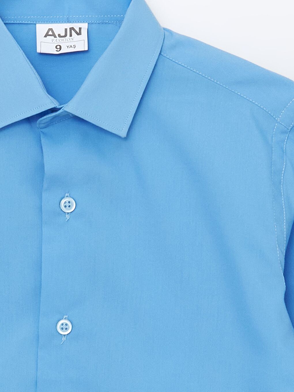 Mavi Uzun Kollu Erkek Çocuk Okul Gömleği-1