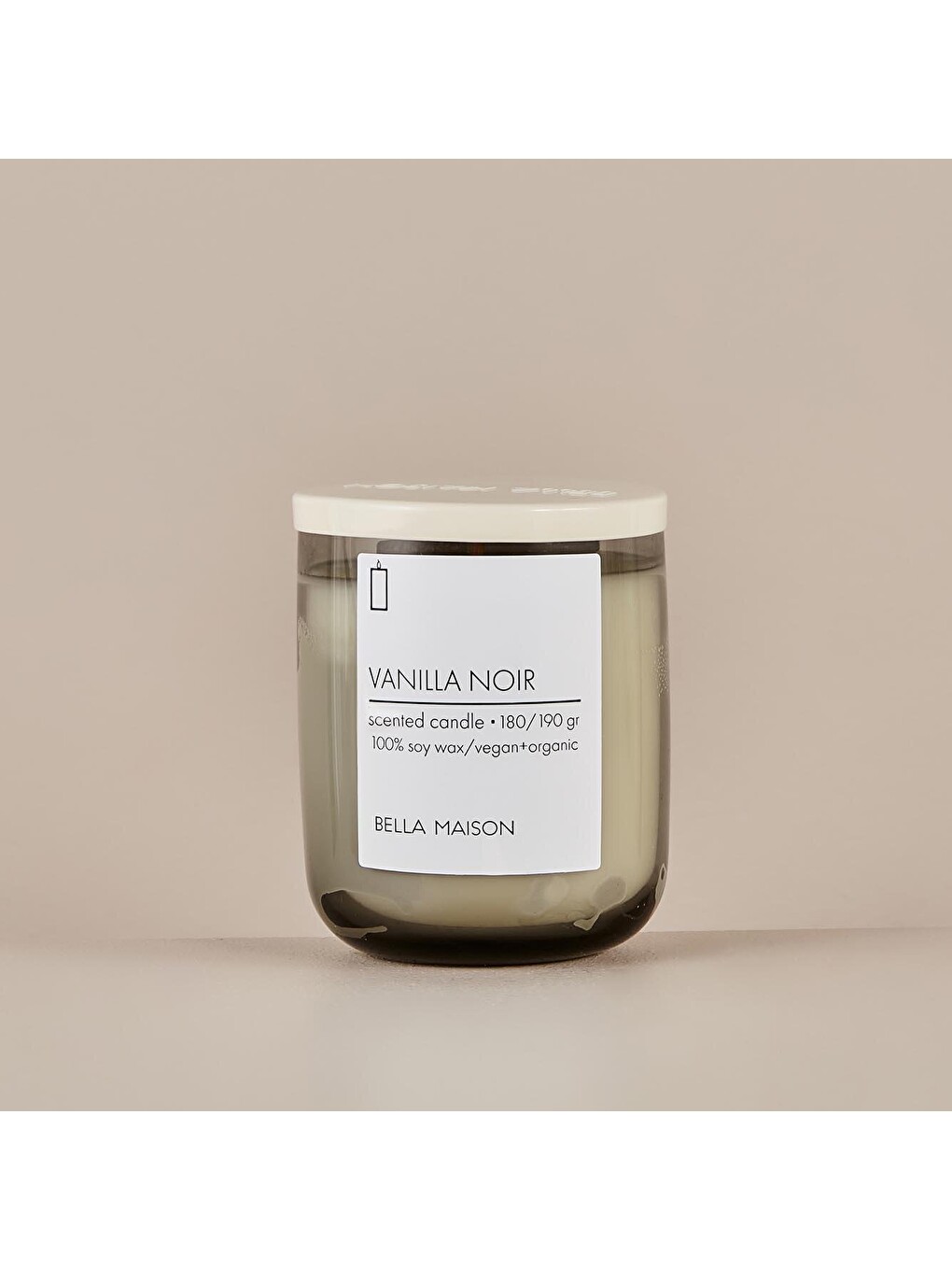 Beyaz Vanilla Noir Ahşap Fitilli Soy Wax Mum-1