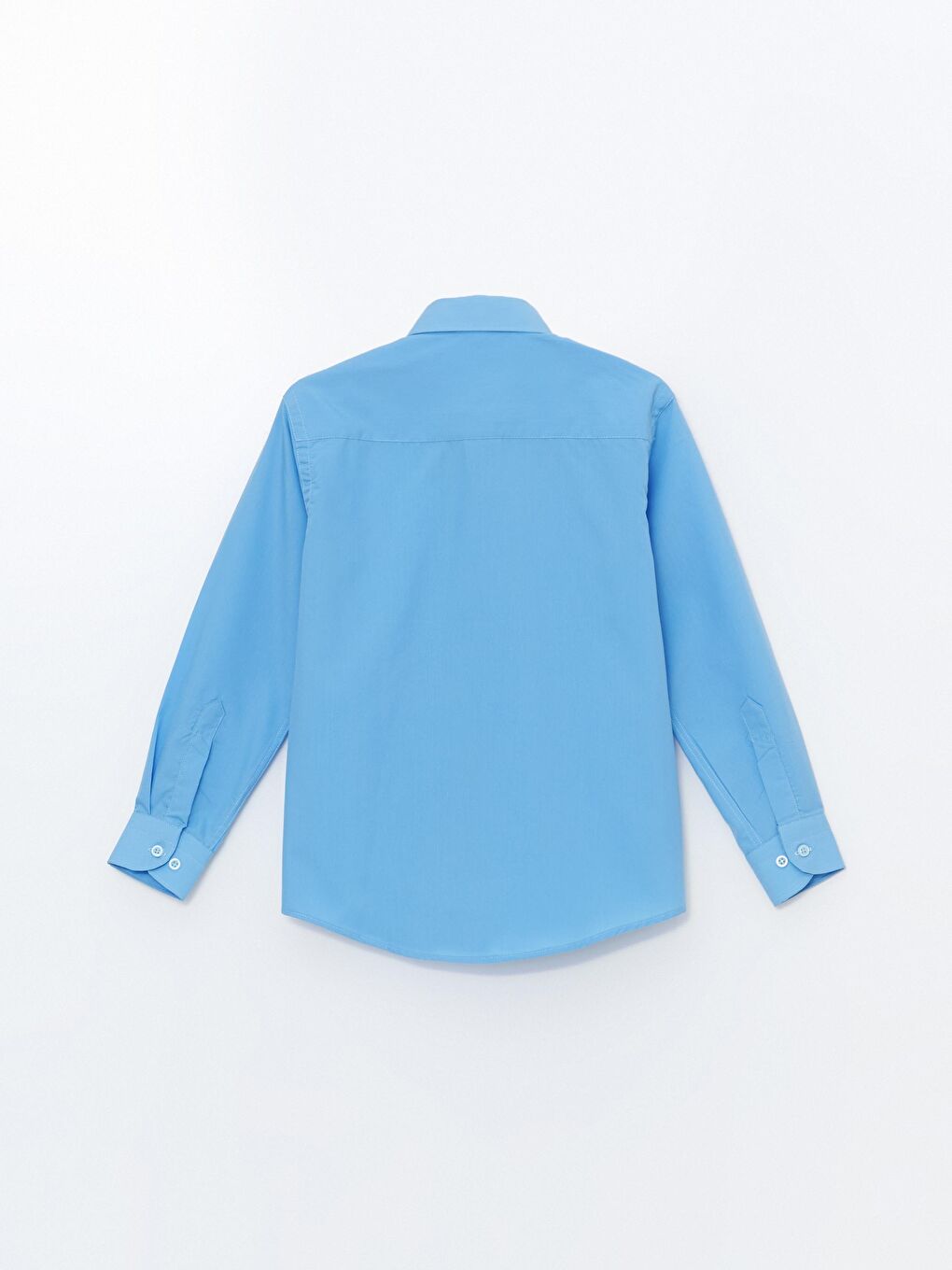 Mavi Uzun Kollu Erkek Çocuk Okul Gömleği-2