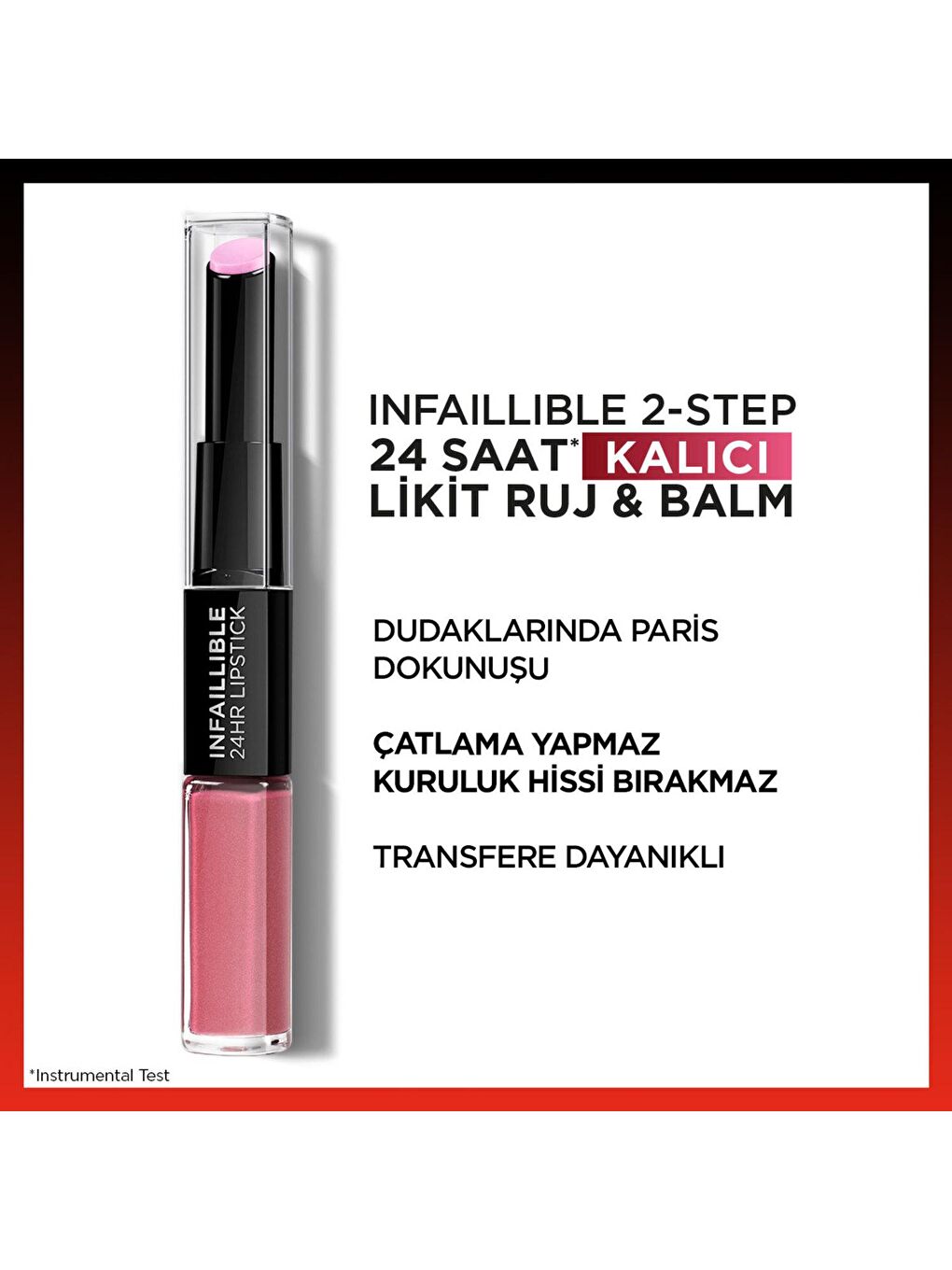 L'Oreal Paris Mor Infaillible 2-Step 24 Saat Kalıcı Likit Ruj & Balm - 213 Toujours Teaberry - 1