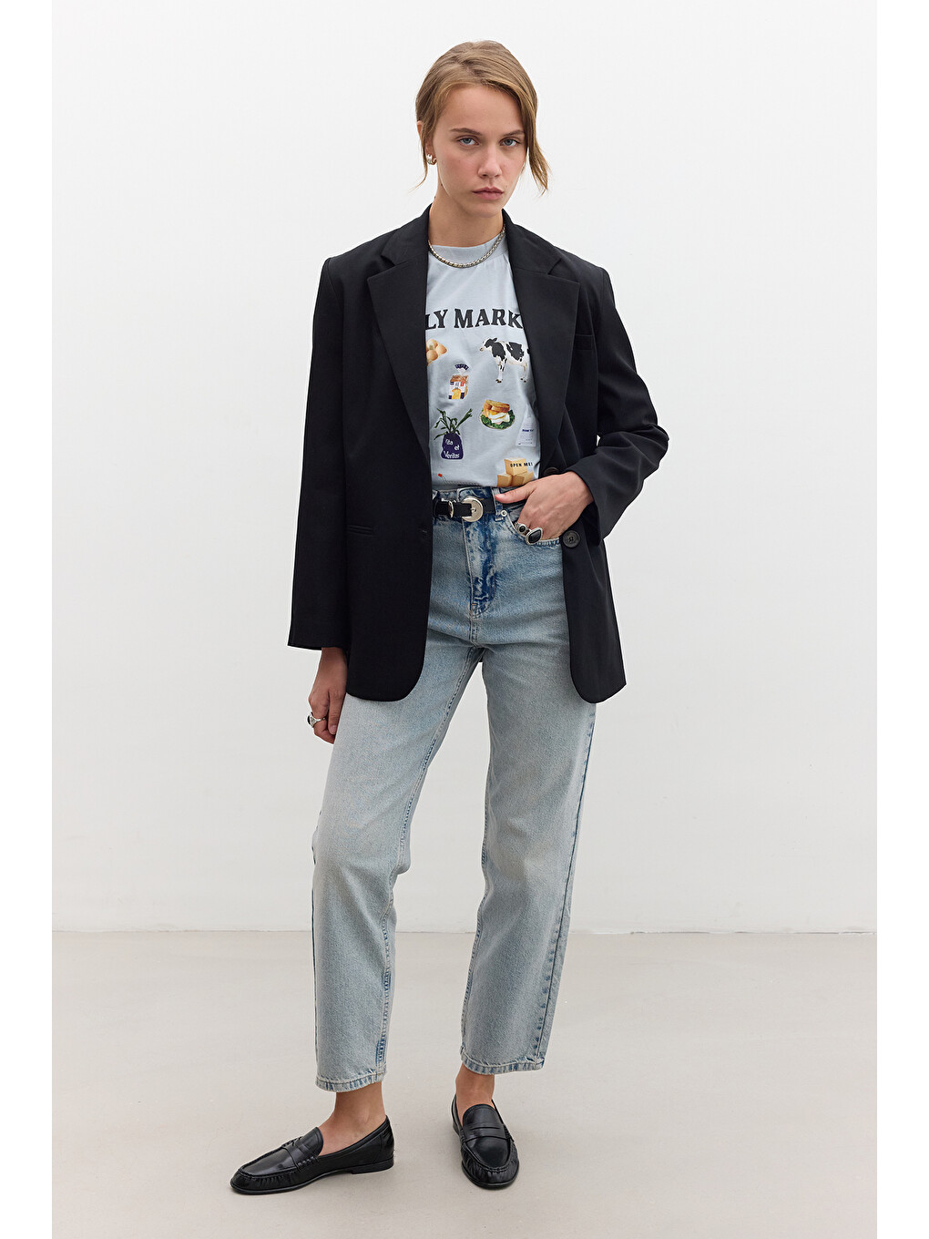 Klasik Kapamalı Blazer Ceket Siyah-5