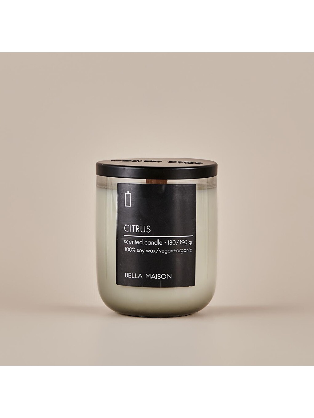 Siyah Citrus Ahşap Fitilli Soy Wax Mum-1