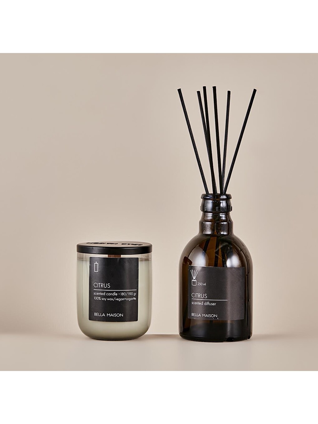 Siyah Citrus Ahşap Fitilli Soy Wax Mum-3