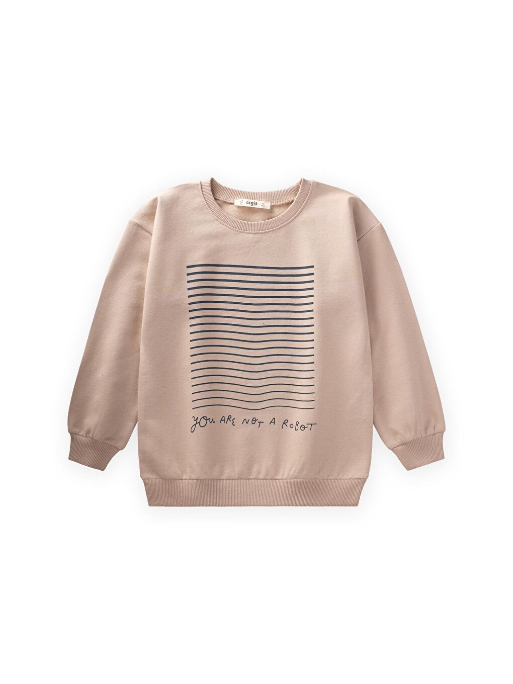 Baskılı Sweatshirt 4-12 Yaş Bej