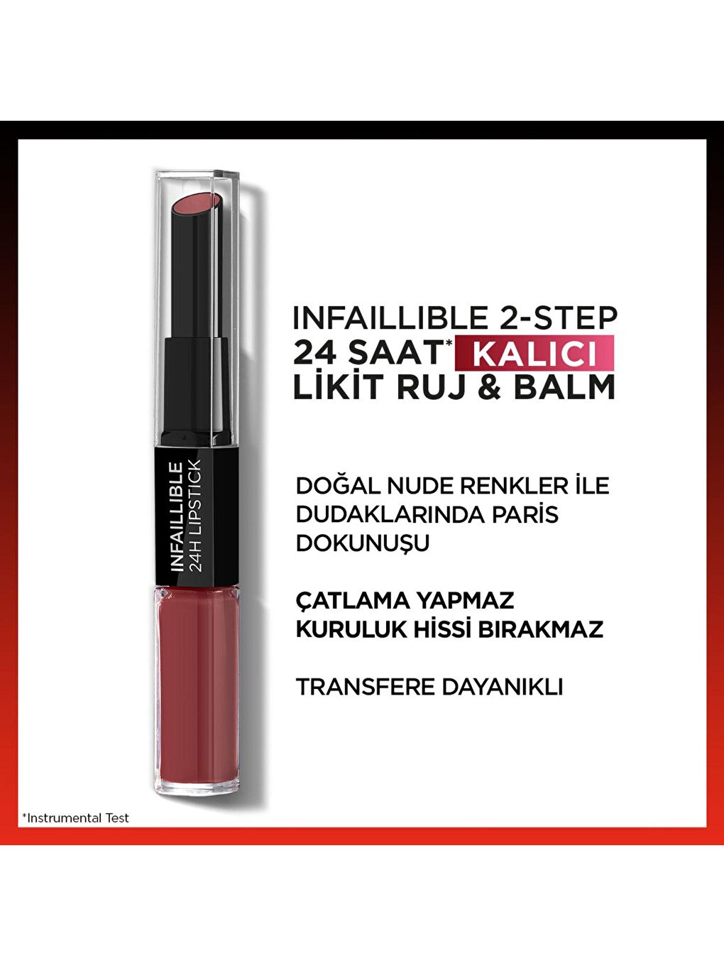 L'Oreal Paris Mor Infaillible 2-Step 24 Saat Kalıcı Likit Ruj & Balm - 801 Toujours Toffee - 1