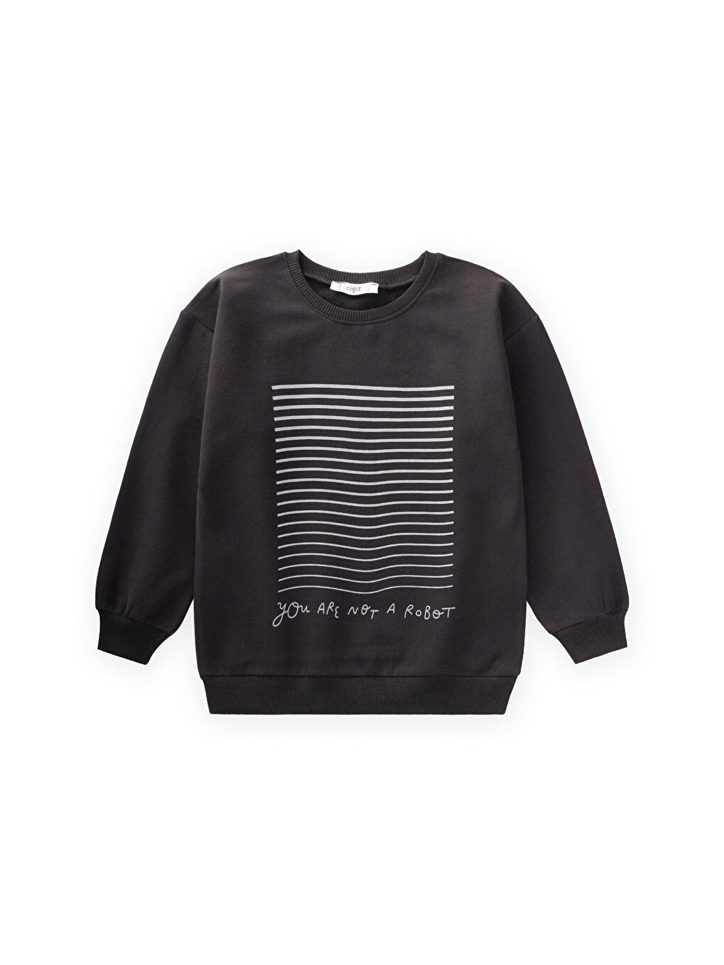 Baskılı Sweatshirt 4-12 Yaş Siyah