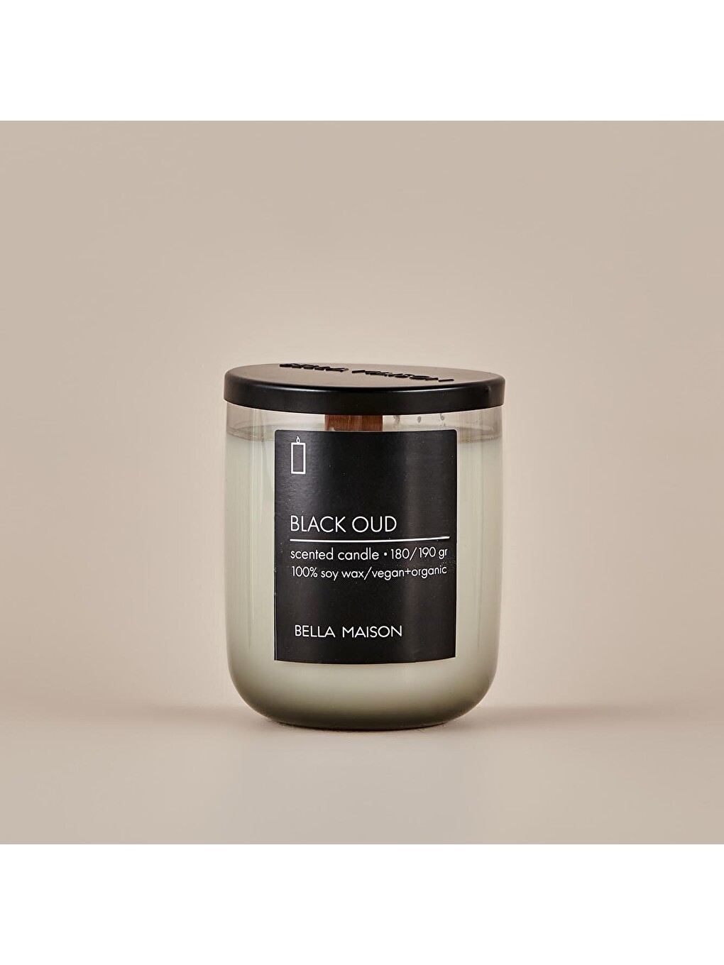 Beyaz Black Oud Ahşap Fitilli Soy Wax Mum-1