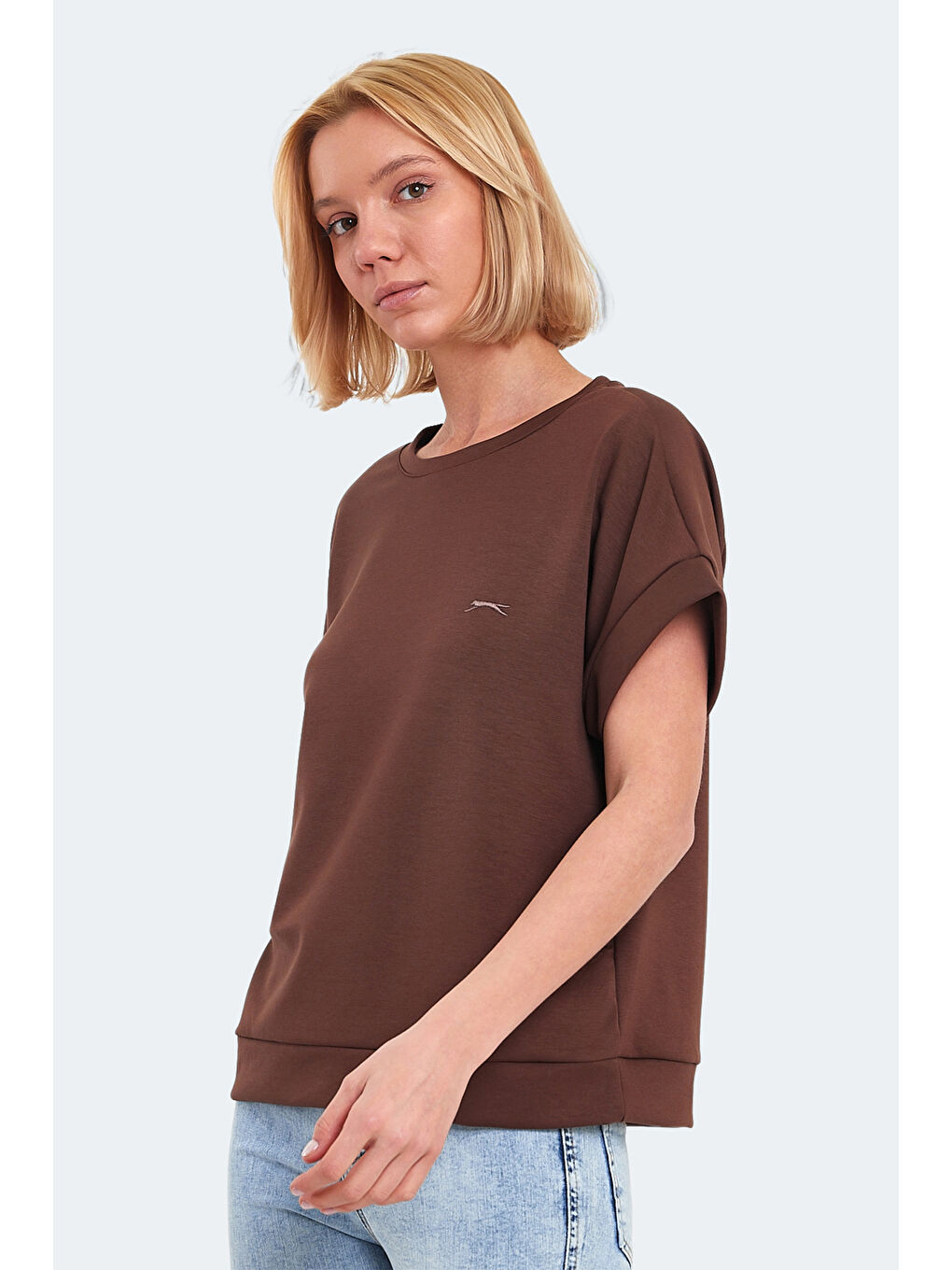 Kahverengi VINKO I Kadın Toprak Tişört-2