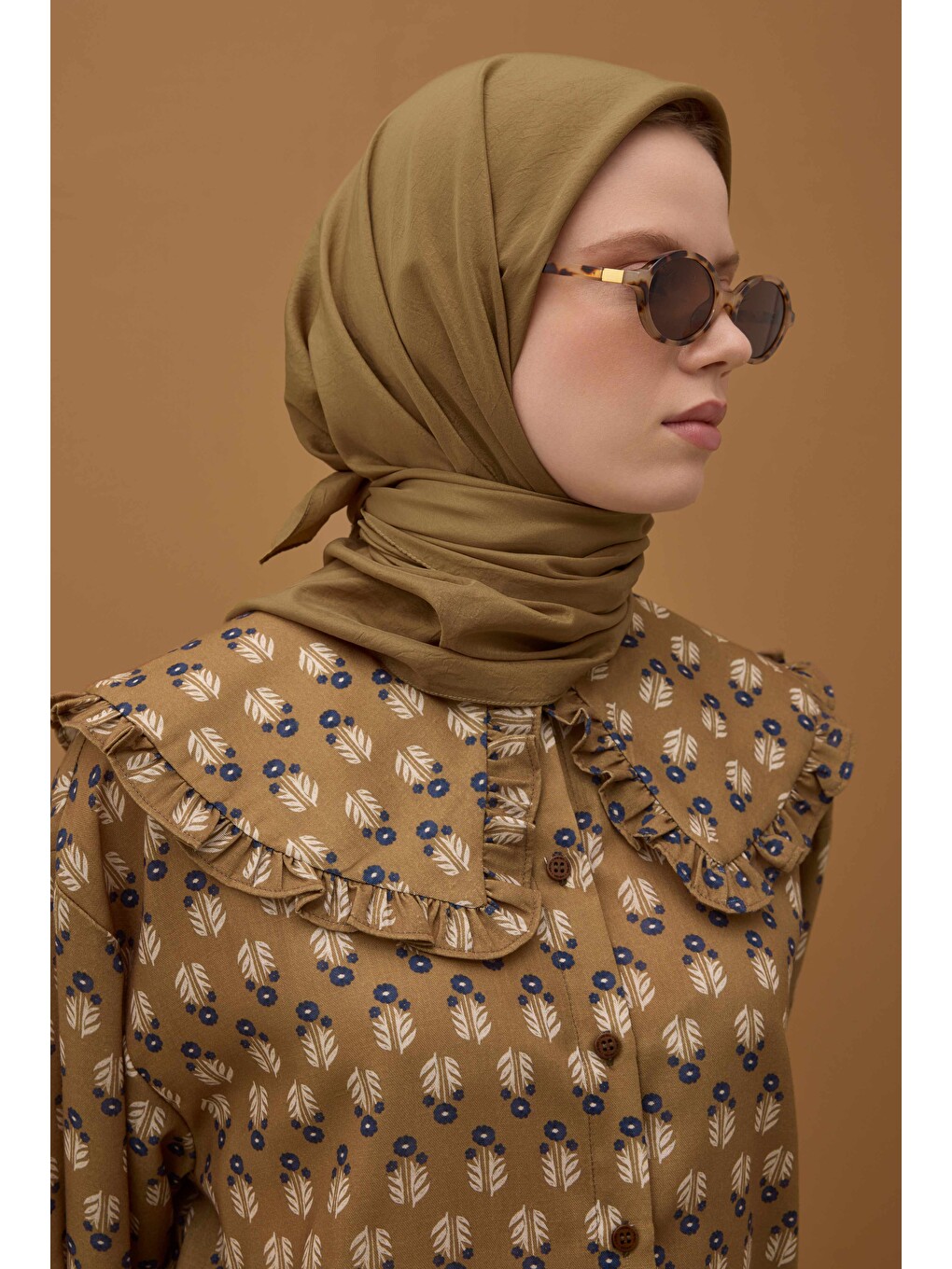 Kahverengi Soft Kraş Eşarp Taba-2