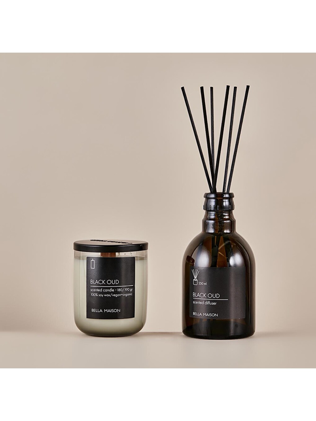 Beyaz Black Oud Ahşap Fitilli Soy Wax Mum-3