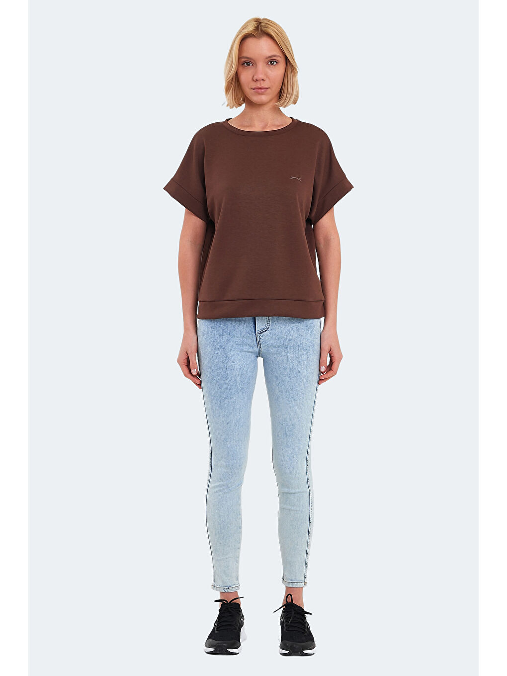 Kahverengi VINKO I Kadın Toprak Tişört-6