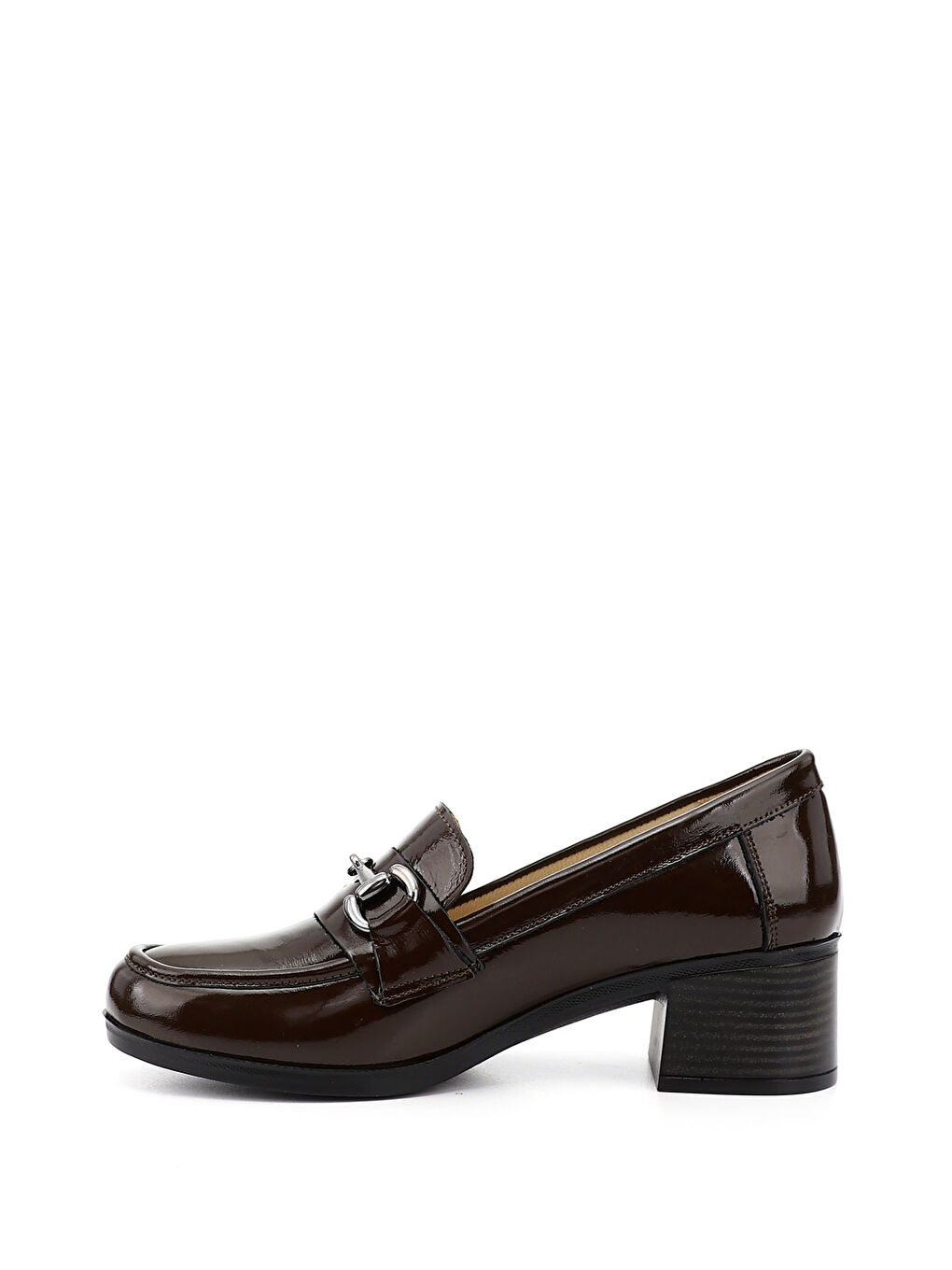 Kahverengi Kadın KAHVERENGİ Kısa Kalın Topuklu Hakiki Deri Ayakkabı-2