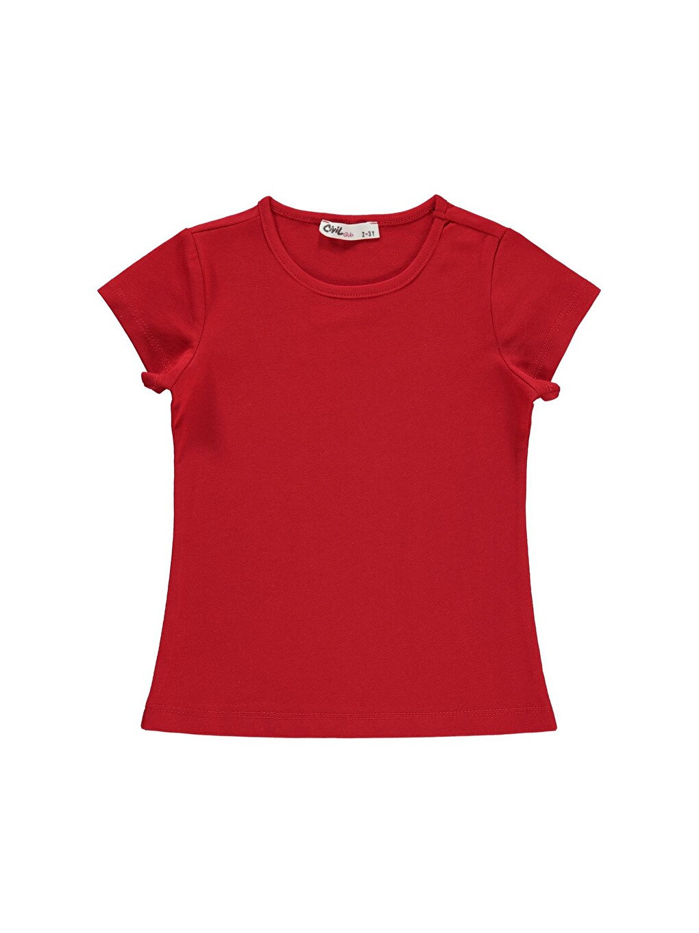 Girls Basic 2-5 Yaş Tişört - Kırmızı-2
