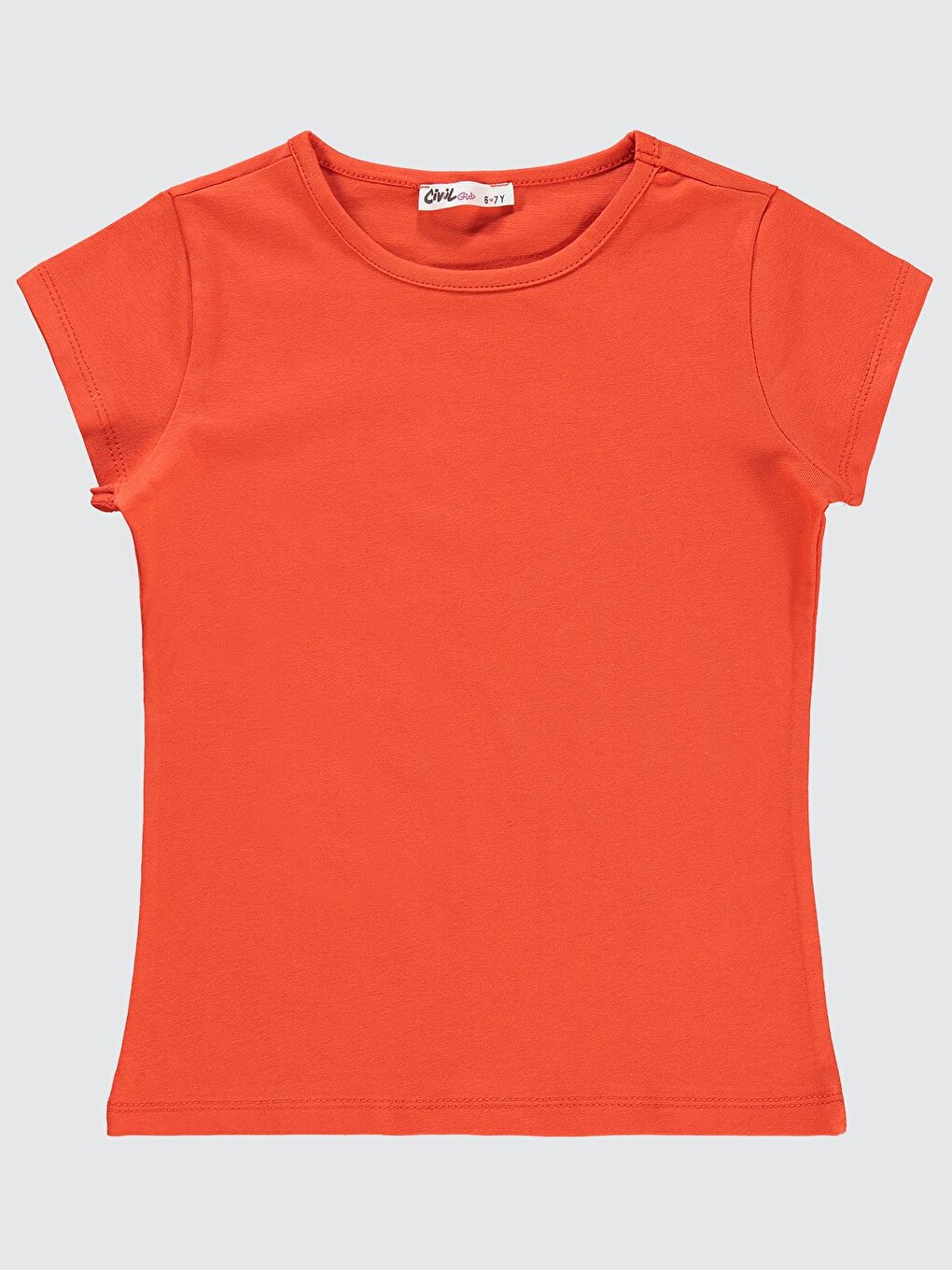 Girls Basic 10-13 Yaş Tişört - Turuncu
