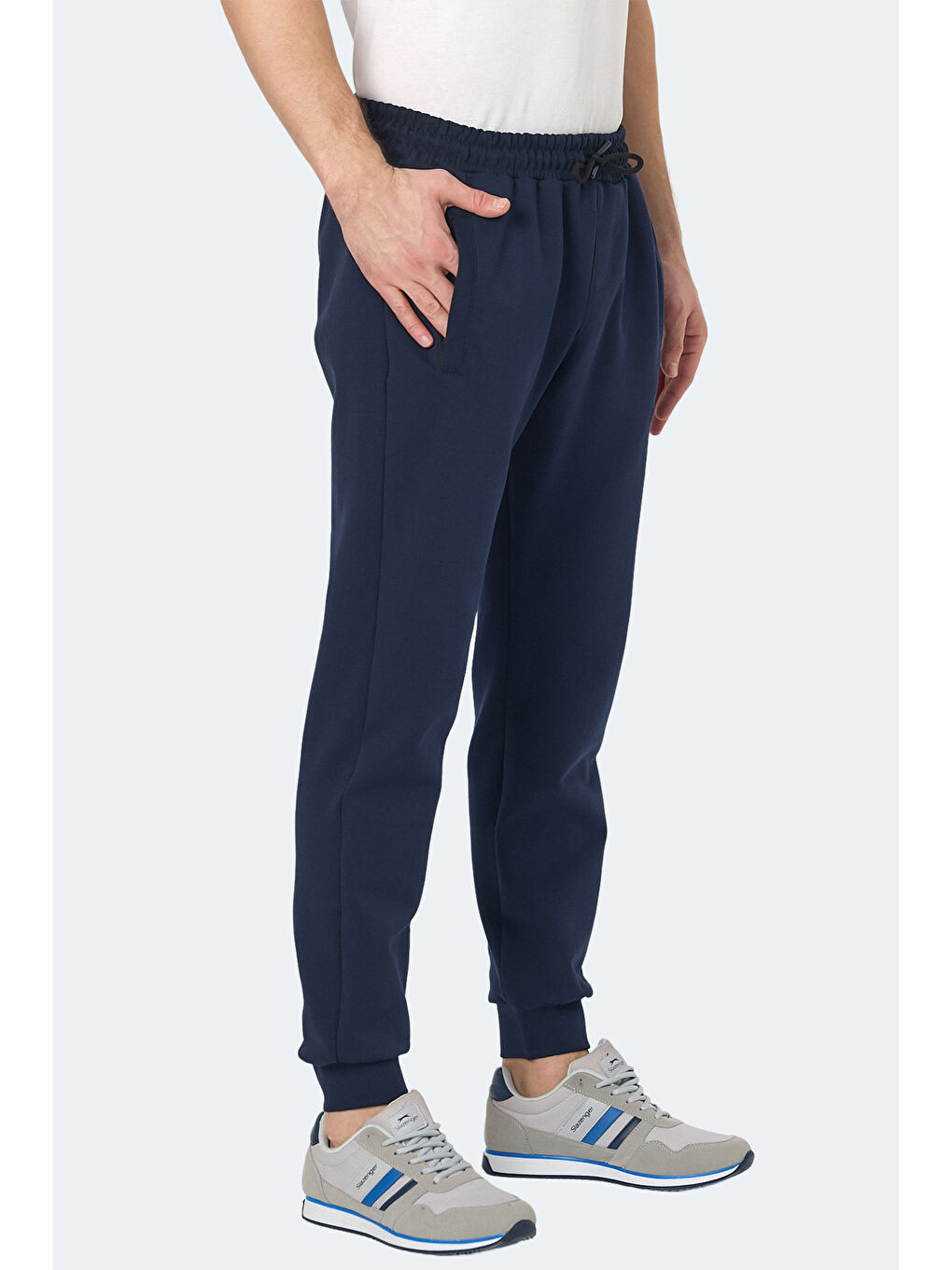 KIWI IN Erkek Fermuar Cepli Dar Paça Lacivert Eşofman Altı-2