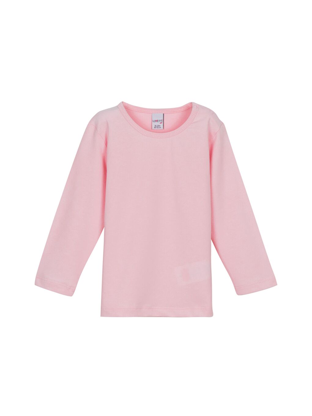 Lovetti Pembe Uçuk pembe Basic Kışlık Çıtçıtlı Uzun Kollu Bebek Tişört