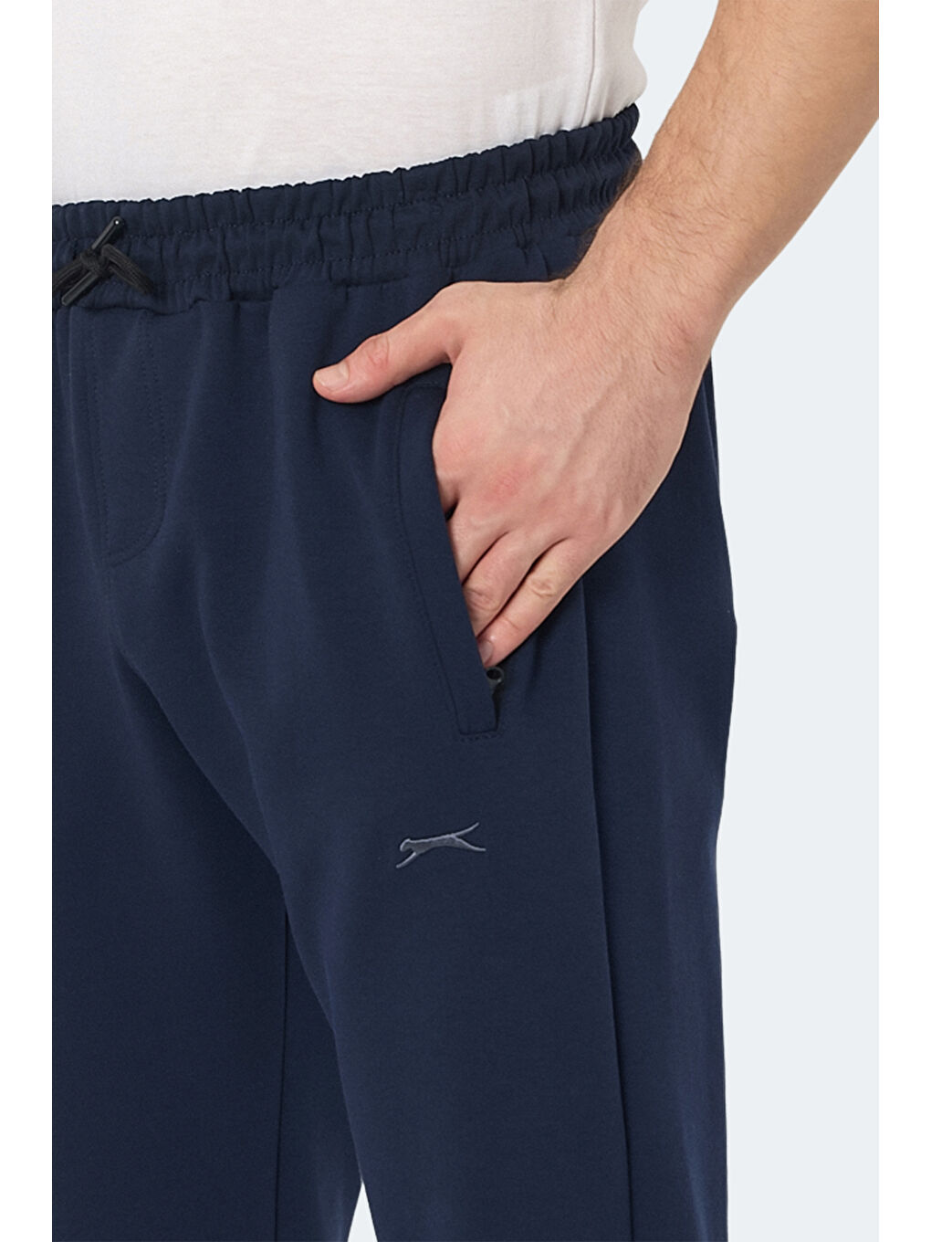 KIWI IN Erkek Fermuar Cepli Dar Paça Lacivert Eşofman Altı-4