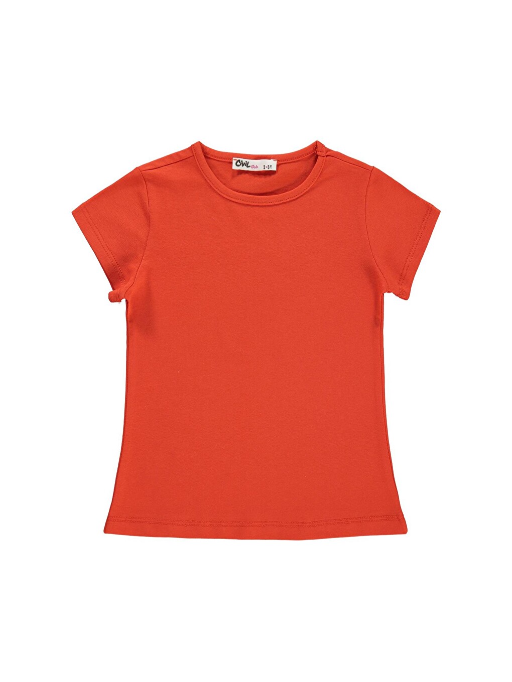 Girls Basic 2-5 Yaş Tişört - Turuncu-3