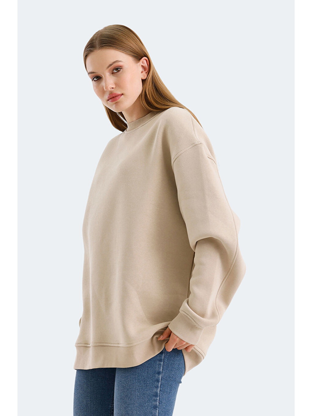 VADIM Kadın Bej Sweatshirt-4