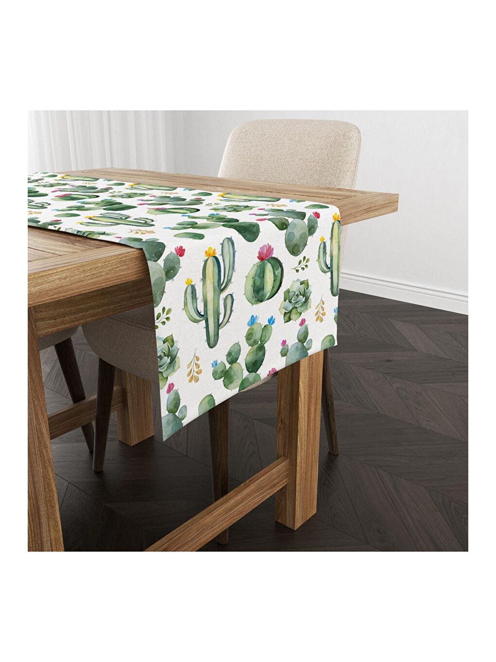 Karışık Çiçek Desenli Runner Modeli 40x140 cm