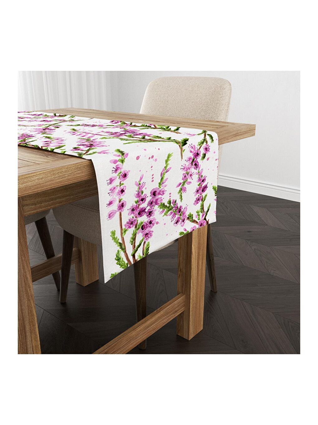 Karışık Çiçek Desenli Runner Modeli 40x140 cm