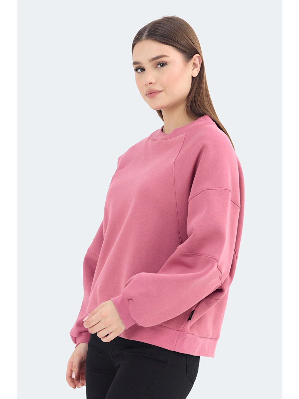 Pembe VIA Kadın Gül Sweatshirt-3