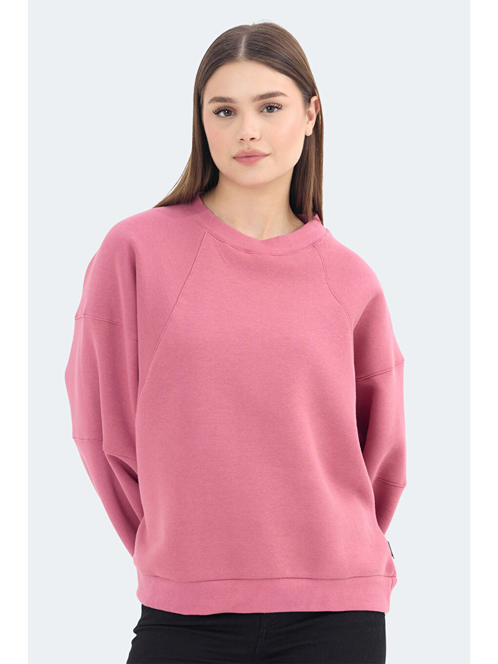 Pembe VIA Kadın Gül Sweatshirt-5