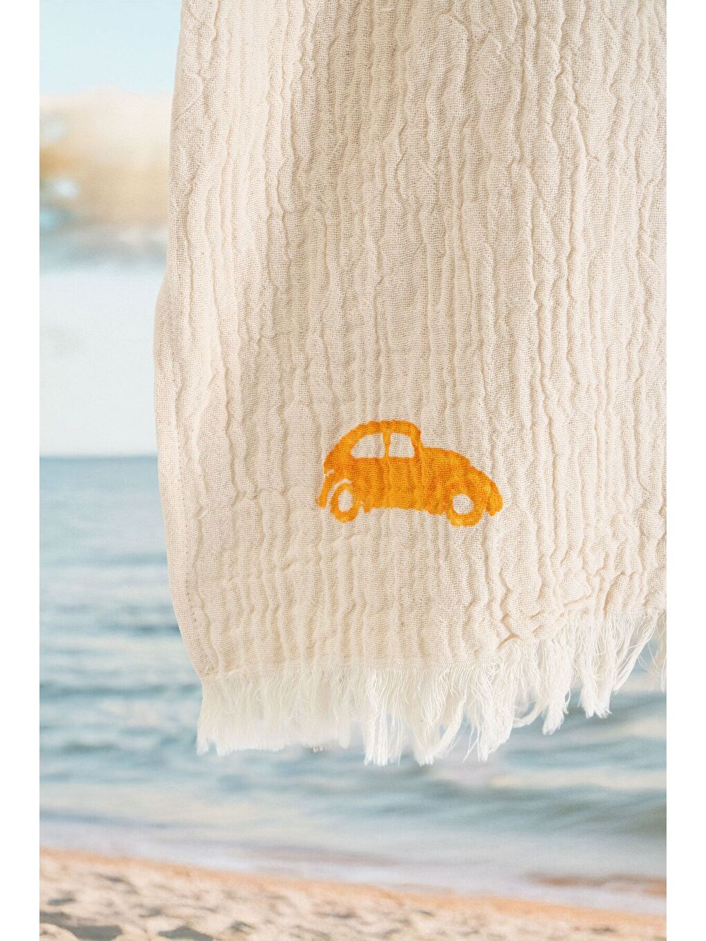 Ekru Organik %100 Pamuk Müslin Çocuk Panço - Trafik-2