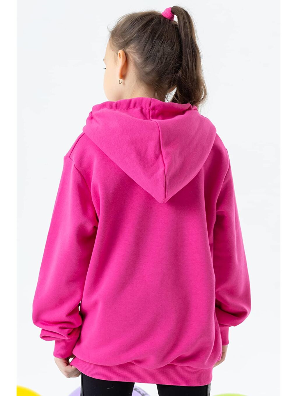 Kız Çocuk Sweatshirt Kelebek Baskılı Fuşya (7-9 Yaş)-1