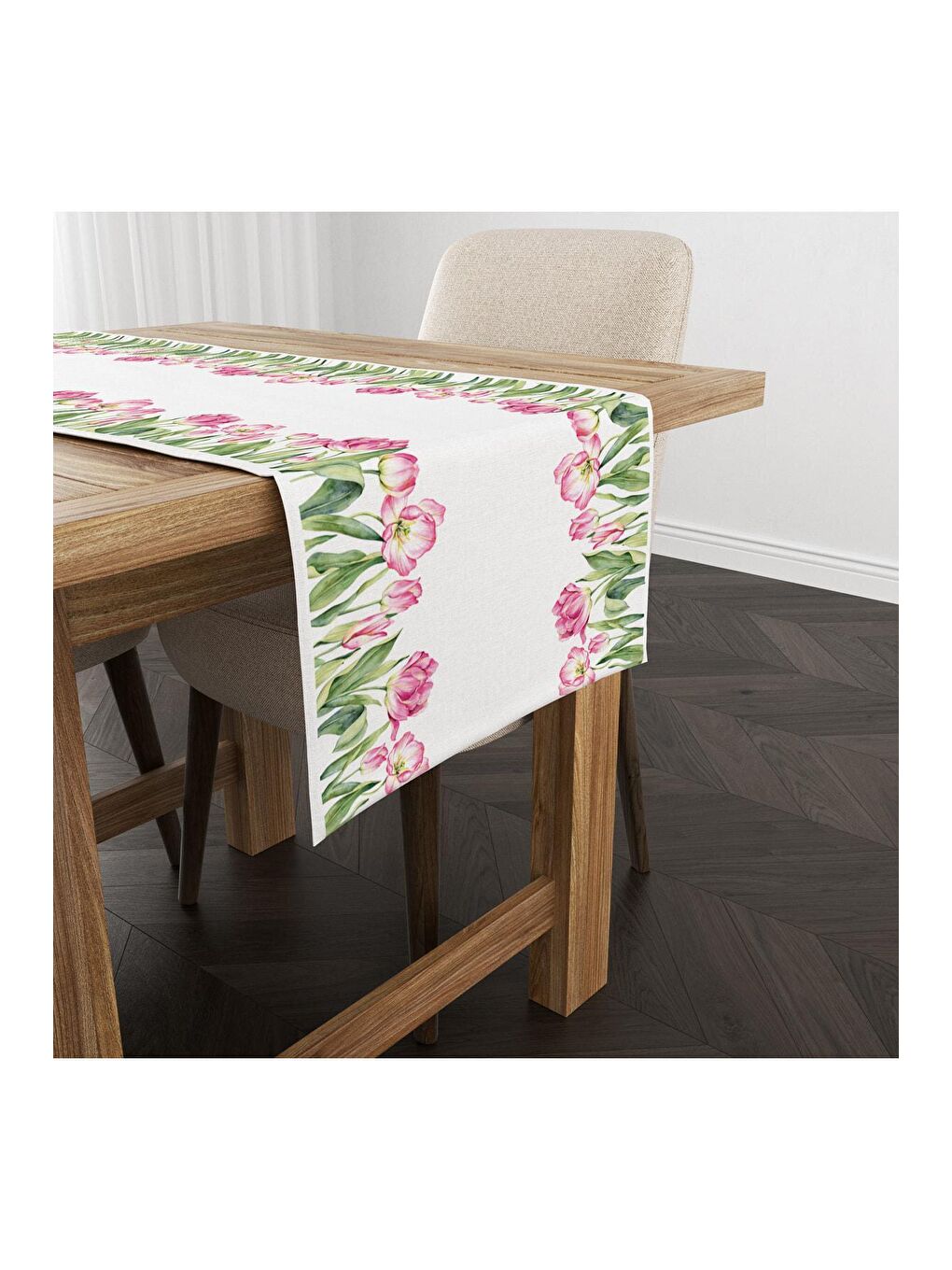 Karışık Çiçek Desenli Runner Modeli 40x140 cm