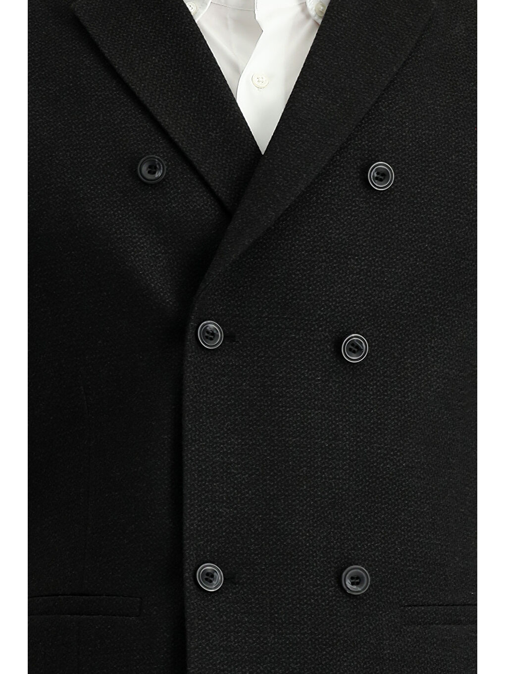 Siyah Slim Fit Dar Kesim Desenli Klasik Kruvaze Yelek-4