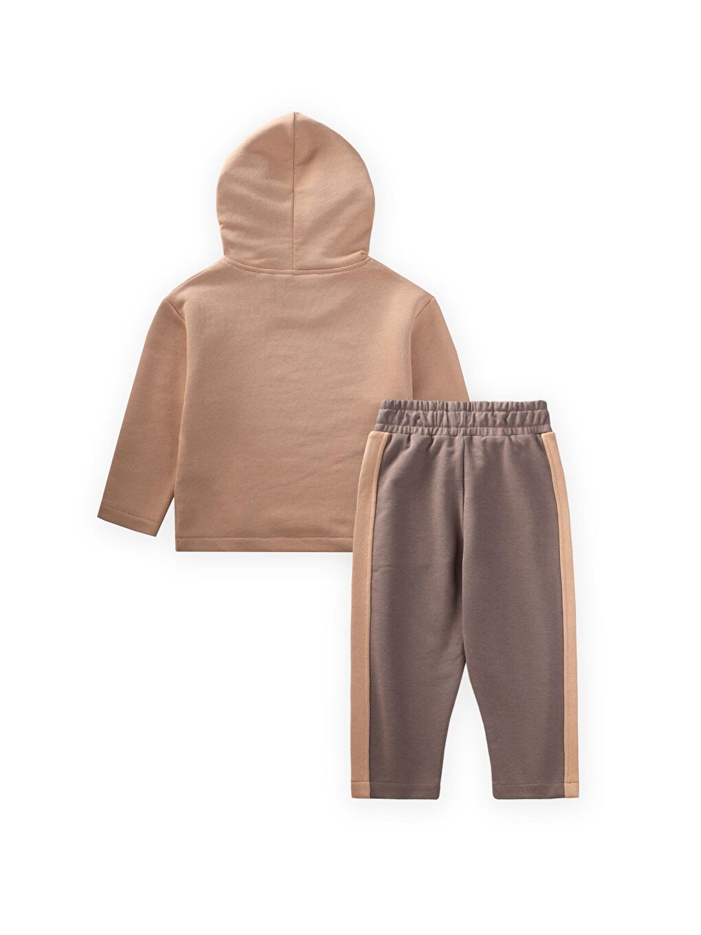 Kapüşonlu Sweatshirt Takım 1-8 Yaş Bej,Vizon-1