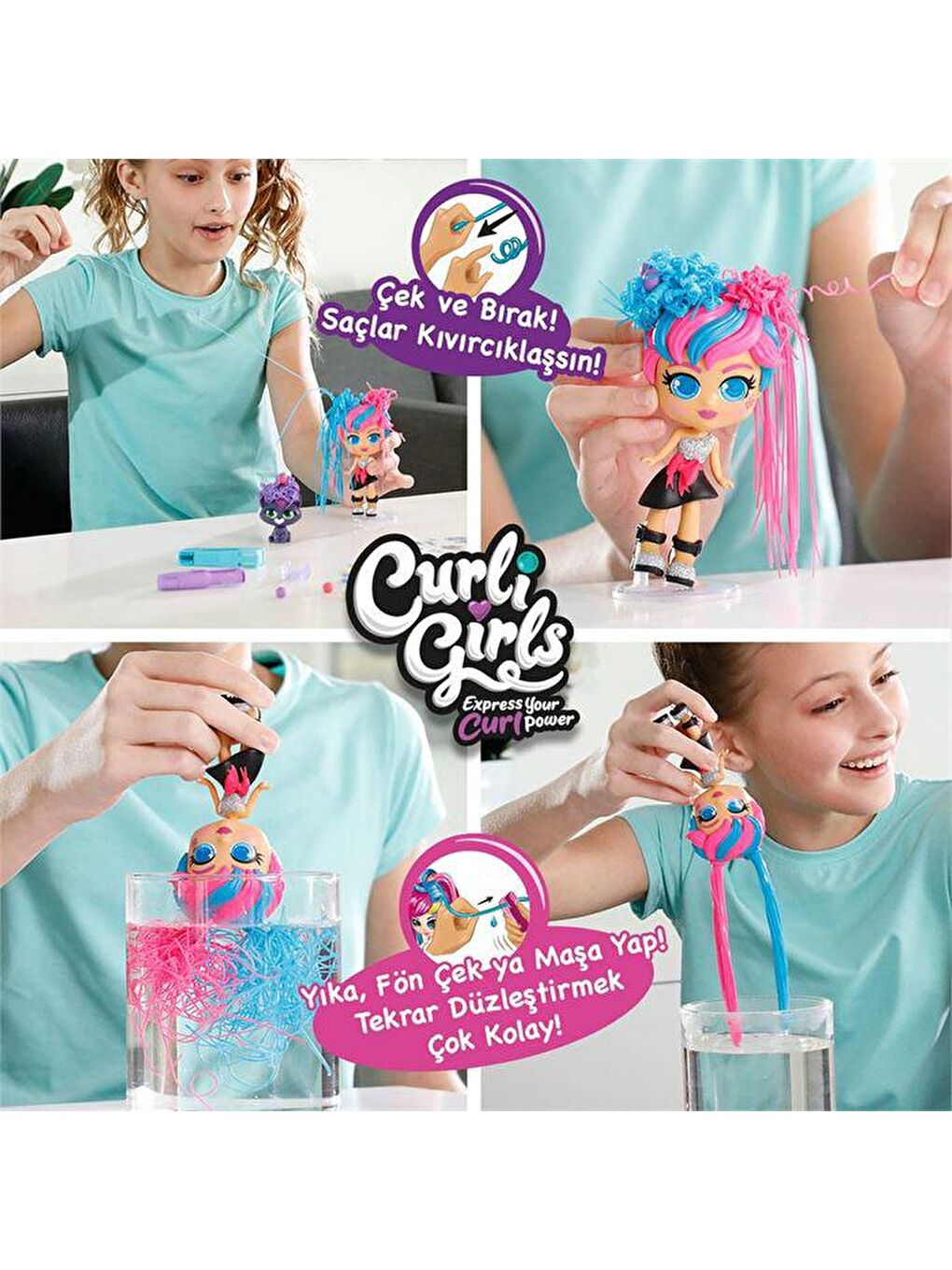 Silverlit Karışık Curli Girls Bebek ve Hayvan 2'li Set - Mei Li ve Lulu