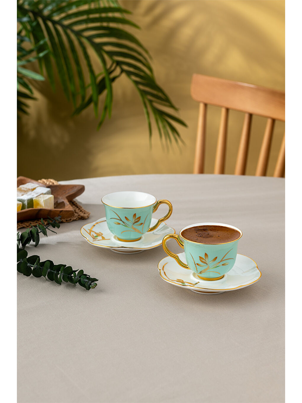 Berin 2 Kişilik Kahve Fincan Takımı Yeşil 90 ml