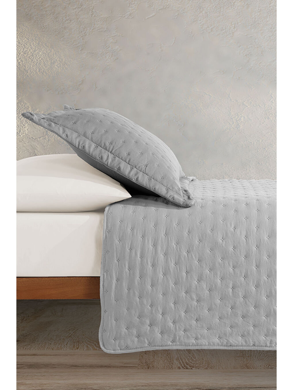 Yatak Örtüsü Helena Tek Kişilik 2 Parça (180x240 cm) Gri-2