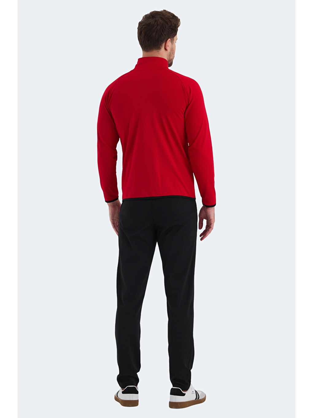 ORRA IN Erkek Fermuarlı Dik Yaka Cepli Kırmızı Eşofman Takımı-1