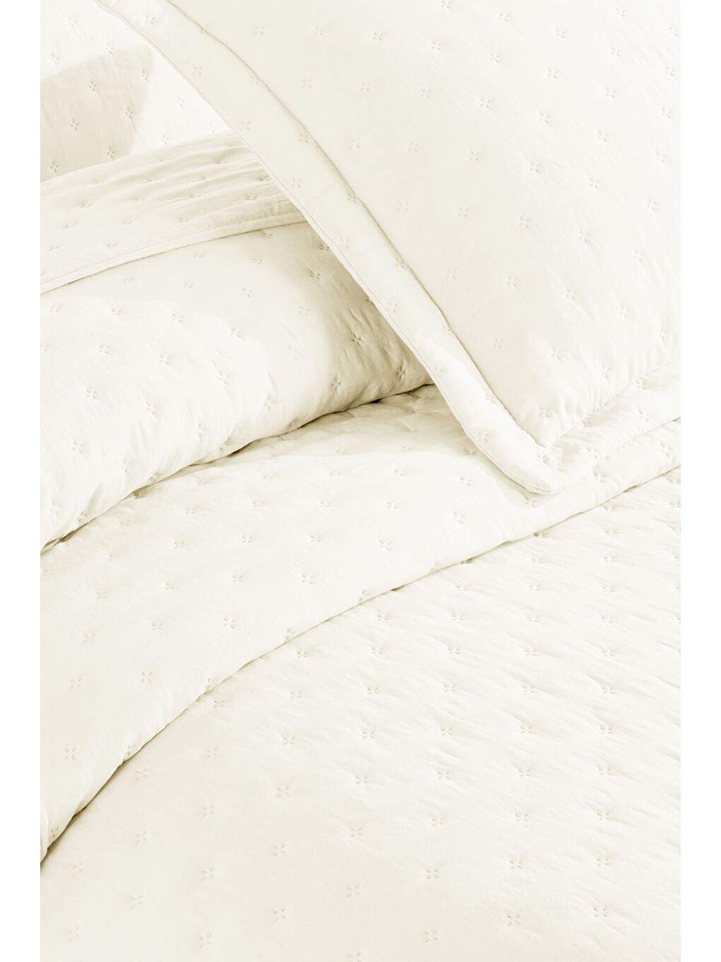 Ekru Yatak Örtüsü Helena Tek Kişilik 2 Parça (180x240 cm) Krem-3